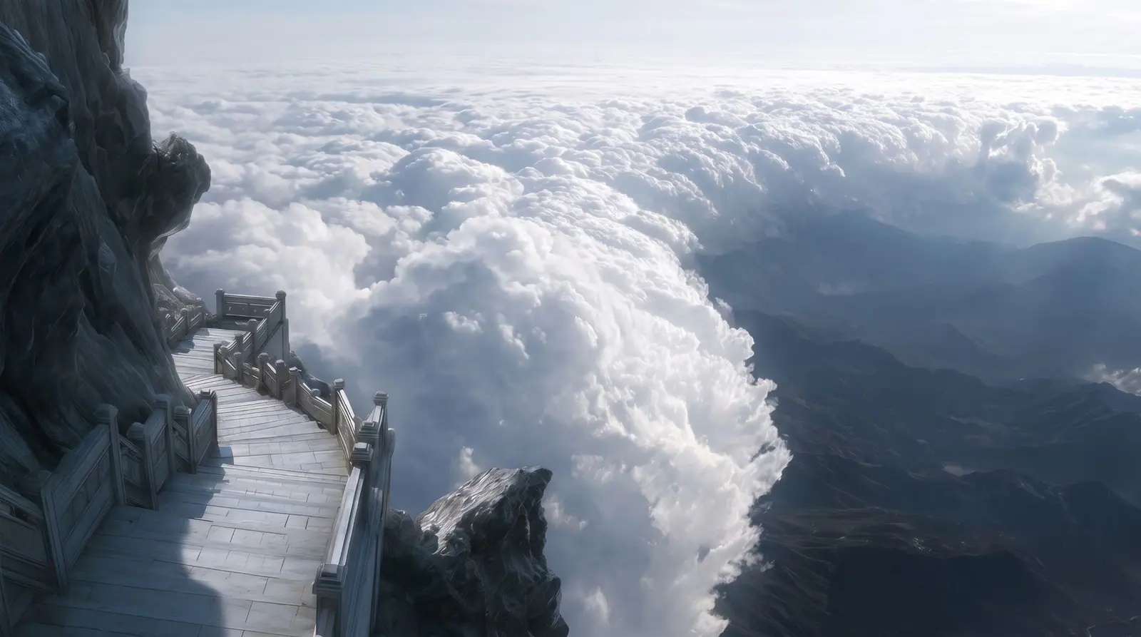 A path descending through clouds, from the Deeper Currents story