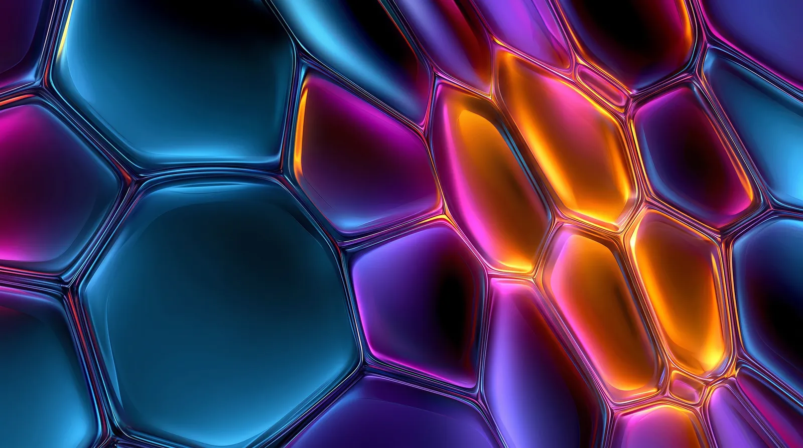 Currents of magenta, gold and blue flowing together